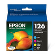 Epson T126120-BCS 126, Black and Colour Ink Cartridges, High Capacity, C/M/Y/K 4-Pack