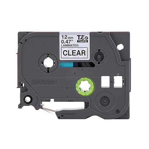 Brother Genuine TZe-131 Black on Clear Laminated Tape for TZe-Compatible P-Touch Label Makers, 12 mm Wide x 8 m Long