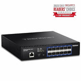 TRENDnet 12-Port 10G Layer 2 Managed SFP+ Switch, TL2-F7120, 12 x 10G SFP+ Ports, 240Gbps Switching Capacity, Supports 10GBASE-X / 1000BASE-FX SFP Fiber Modules, Lifetime Protection, Black Layer 2 Switch