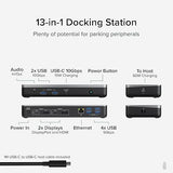 Plugable 12-in-1 Dual 4K USB C Docking Station, Works with Chromebook Certified, 60W Charging Dock, Compatible with ChromeOS and Windows, 2X HDMI, 2X DisplayPort, 1x Ethernet, 1x USB-C, 6X USB, Audio