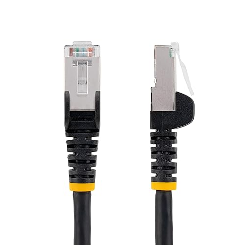 StarTech.com 75ft Black CAT6a Ethernet Cable, Snagless RJ45, 10GbE, 100W PoE++, S/FTP, 500MHz, 27AWG Pure Bare Copper, LSZH