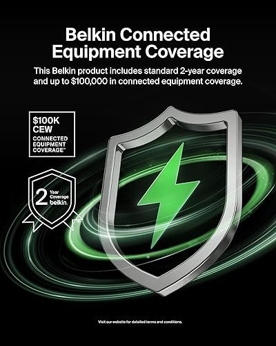 Belkin 8 Outlet Surge Protector with Telephone Protection,White - BV108200-06