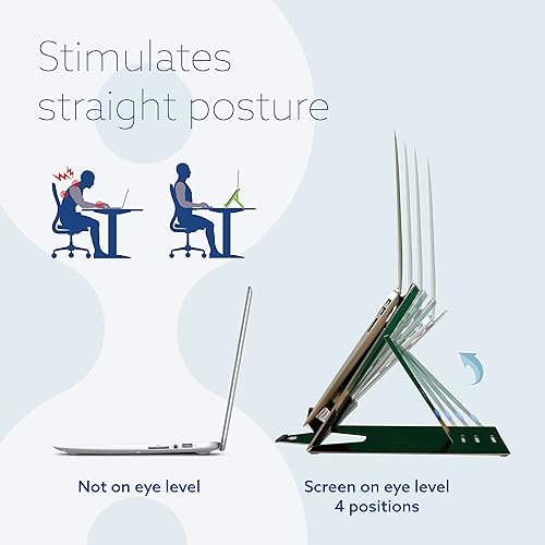 R-Go Riser Duo Tablet and Laptop Stand, 2 in 1 Dual Stand, Ergonomic, Ultra-Thin Aluminum, Adjustable Portable, for 10-22 MacBook/Air Pro/Dell XPS/Lenovo/Tablet, Support up to 11ibs, Black