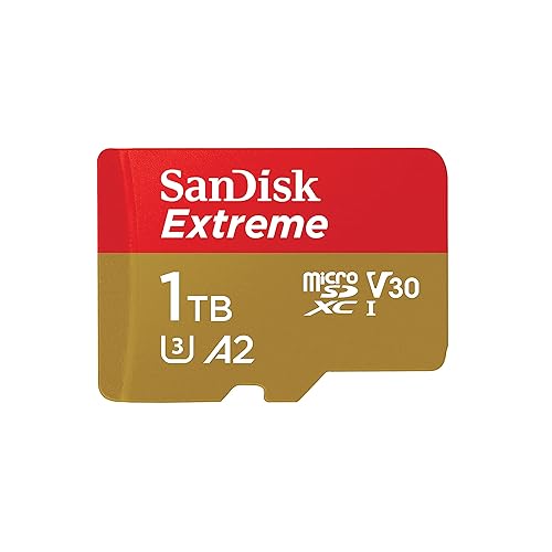 SanDisk 1TB Extreme microSDXC UHS-I Memory Card with Adapter - Up to 190MB/s, C10, U3, V30, 4K, 5K, A2, Micro SD Card- SDSQXAV-1T00-GN6MA 1TB Memory Card Only