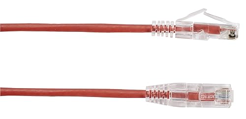 Black Box 3FT Red CAT6 Slim 28AWG Patch Cable 250MHz UTP cm Snagless