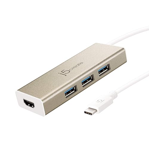 j5create USB 3.1 Type C to 3 USB 3.0 Hub with 4K HDMI Port (JCH451)