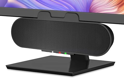 Cyber Acoustics USB & Bluetooth Speaker Bar (CA-2890PRO) USB Powered Speaker with Speakerphone for PC and Bluetooth for Smartphones, Clamps to Monitors up to 2 Inches Thick USB & BT - Pro