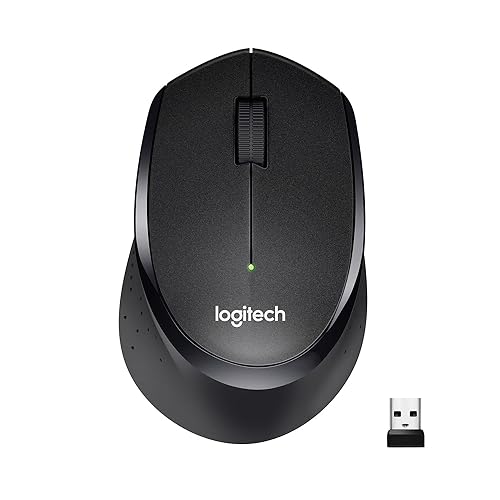 Logitech M330 SILENT PLUS Wireless Mouse, 2.4GHz with USB Nano Receiver, 1000 DPI Optical Tracking, 2-year Battery Life, Compatible with PC, Mac, Laptop, Chromebook - Black Black Mouse