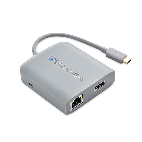 Cable Matters [Works with Chromebook Certified] USB C Hub Multiport Adapter with 4K HDMI, 2X USB 2.0, 480Mbps Ethernet, and 60W PD