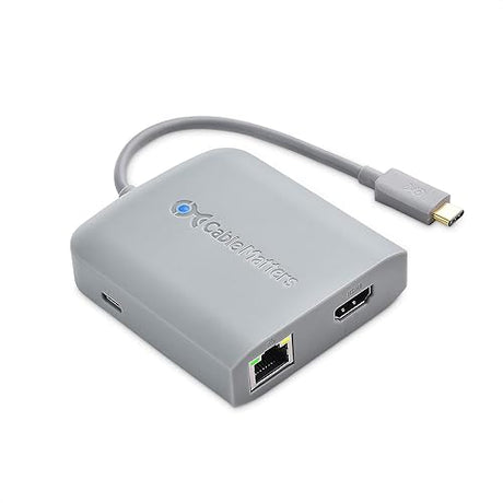 Cable Matters [Works with Chromebook Certified] USB C Hub Multiport Adapter with 4K HDMI, 2X USB 2.0, 480Mbps Ethernet, and 60W PD