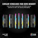 CORSAIR Vengeance RGB DDR5 RAM 32GB (2x16GB) 6400MHz CL32 Intel XMP iCUE Compatible Computer Memory - Black (CMH32GX5M2B6400C32) 32GB (2x16GB) Black