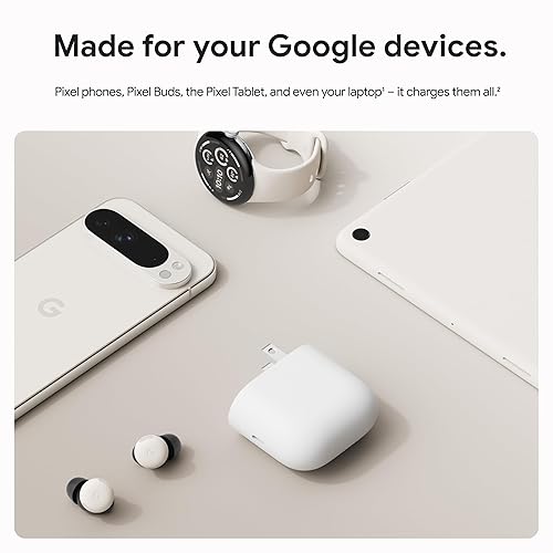 Google 45W USB-C Power Charger - Fast-Charging Pixel Phone Charger - Compatible with Google Products and Other USB-C® Devices - Snow