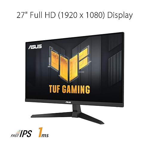 ASUS TUF Gaming 27” 1080P Monitor (VG279Q3A) – Full HD, 180Hz, 1ms, Fast IPS, Extreme Low Motion Blur Sync, FreeSync Premium, G-SYNC Compatible, Variable Overdrive, 99% sRGB, DisplayPort, HDMI