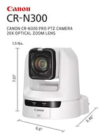 Canon CR-N300 Pro PTZ Camera WH 20x Optical Zoom lens, 1 2/3” 4k 30p Hybrid AF Sensor, 3G-SDI, HDMI, IP, USB Video Out, NDI HX2, SRT-Church, Live Events, Streaming Conference, Classroom, Esport, Vlogs Canon CR-N300 (WH)