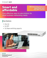 HPE Networking Instant On Switch Series 1830 24-Port Gb Smart-Managed Layer 2 Ethernet Switch | 24x 1G | 2X SFP | Fan-Less | US Cord (JL812A#ABA)