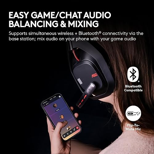 Logitech G Astro A50 Omni-Platform Wireless Gaming Headset + Base Station for PS5, Xbox, PC: PLAYSYNC Audio Switcher, <16 bit/48kHz (Console), <24 bit/48 kHz (PC), 24hr Battery, 2.4GHz & BT - White White PLAYSYNC Audio