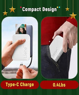 Liene 2x3” Photo Printer, Mini Instant Portable Color Mono Photo Printer Bundle 50 Zink Adhesive Paper, Bluetooth 5.0, Compatible w/iOS & Android, Small Picture Printer for iPhone, Smartphone, White White/50 Sheets