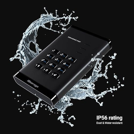 iStorage diskAshur PRO3 SSD 8TB – Secure Portable Solid State Drive - FIPS Level 3 Certified - Password Protected - Dust/Water-Resistant - Hardware encryption 8TB SSD