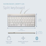 R-Go Split Keyboard, Scissor Mechanism, Anti-Carpal Tunnel, 2-Piece Ergonomic Design with Switching Software, Ultra Thin, QWERTY (US) Layout, Bluetooth 5.0, Compatible with Windows/Mac, White