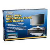 Kantek Single Level Extra Wide Adjustable Monitor/Laptop Stand with Drawer (MS520) Wide Single Level with Drawer