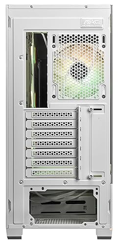 MSI MAG PANO 110R PZ White - Mid-Tower Gaming PC Case - Tempered Glass Side Panel - 3 x 120mm ARGB Fans - Liquid Cooling Support up to 360mm Radiator - Mesh Panel for Optimized Airflow