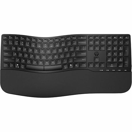 HP 685 Comfort Dual-Mode Keyboard for Business - Wireless Connectivity - Bluetooth/RF - 32.81 ft - 2.40 GHz - USB Type A Interface Dictation, Language Switch, Copilot Hot Key(s) - Windows 11, Windows