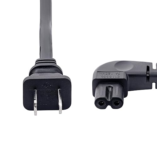 StarTech.com 6ft (1.8m) Laptop Power Cord, NEMA 1-15P to Right Angle C7, 7A 125V, 18AWG, Laptop Charger Cable, UL Listed