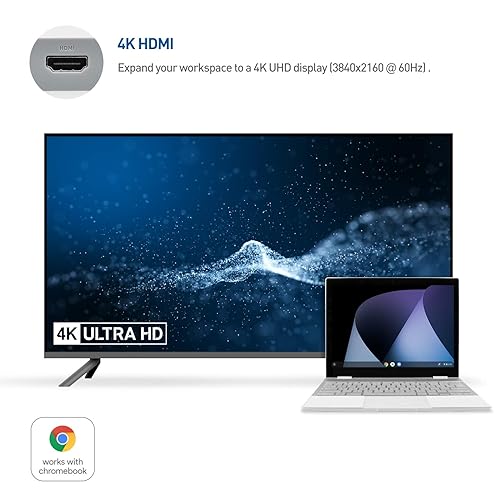 Cable Matters [Works with Chromebook Certified] USB C Hub Multiport Adapter with 4K HDMI, 2X USB 2.0, 480Mbps Ethernet, and 60W PD
