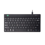 R-Go Tools Compact Slim Ergonomic Wired-USB-C Keyboard for PC/Computer/Desktop/Windows/Linux/Mac QWERTY (US), Break LED Function, Black (Black)