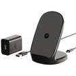 Motorola TurboPower 15W Qi Wireless Stand + 33W Charger + Cable - for Moto G Power 2024/2025, G Stylus 2024/2025, Edge 2023/2024/2025, Razr/Razr Plus 2023/2024/2025, Razr Ultra Stand + Charger
