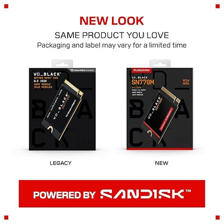 500GB WD_BLACK SN770M M.2 2230 NVMe SSD for Handheld Gaming Devices, Speeds up to 5,150MB/s, TLC 3D NAND, Great for Steam Deck and Microsoft Surface - WDBDNH5000ABK-WRSN