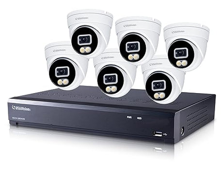 USA Vision SNVR Bundle Package, 6 Pieces R500 5MP Turret Camera + 8 CH SNVRL810 with 2TB HDD, UA-SNVRL810R500-2TB