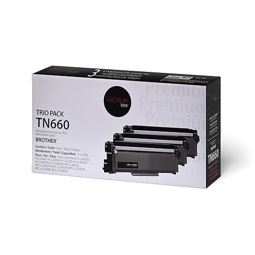 Premium Tone 3-Pack Replacement for Brother TN-660 TN660 - Black Toner
