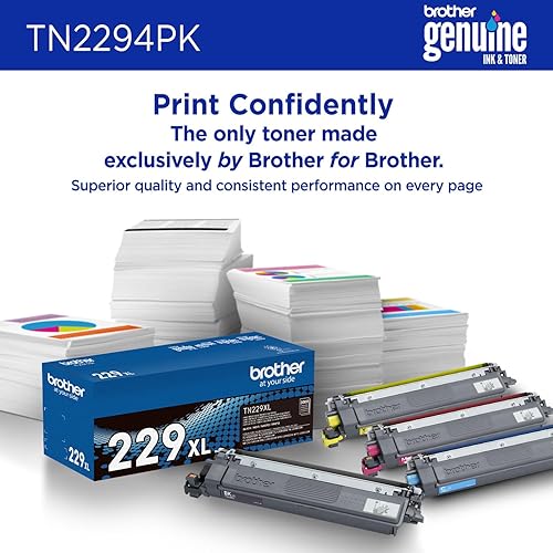 Brother Genuine TN2294PK Standard Yield Black, Cyan, Magenta and Yellow Toner Cartridges