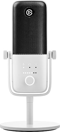 Elgato Wave:3 White - Premium Studio Quality USB Condenser Microphone for Streaming, Podcast, Gaming, Home Office, Free Mixer Software, Sound Effect Plugins, Anti-Distortion, Plug n Play, for Mac, PC White Wave:3