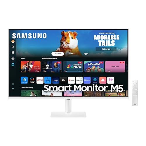 Samsung 32 inch M5 White FHD Smart Monitor with Smart TV Apps, Gaming Hub, Multiple Ports (LS32DM501ENXZA) [Canada Version] (2024)