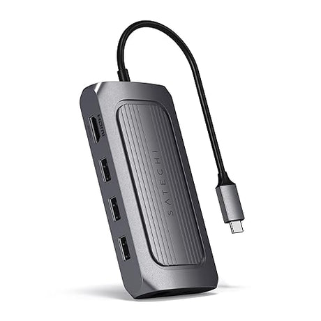 Satechi USB4 Multiport Adapter - USB-C PD Charging, Gigabit Ethernet, USB-C Data, up to 8K HDMI – for M2/ M1 MacBook Pro/Air, M2/ M1 iPad Pro/Air, M2 Mac Mini, iMac M1