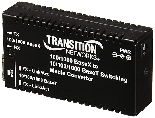 Transition Networks StandAlone Mini Gigabit Ethernet Fiber Media Converter GigE (M/GE-PSW-SFP-01-NA)