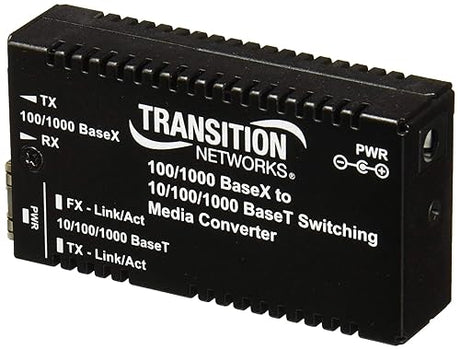 Transition Networks StandAlone Mini Gigabit Ethernet Fiber Media Converter GigE (M/GE-PSW-SFP-01-NA)