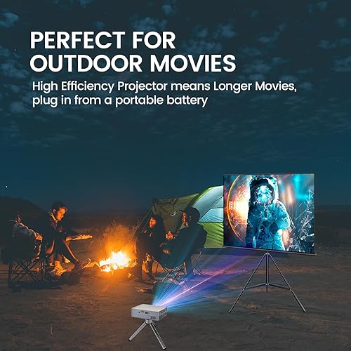 Short Throw Mini Projector AAXA SLC450 1080P Native 4K Resolution 5G WIFI Bluetooth 5.0 RGB LEDs Outdoor Projector Android Onboard Wireless Mirroring iPhone Projector (Renewed)