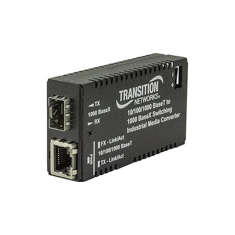 Transition Hardened Mini 10/100/1000 Bridging - Fiber Media Converter - Ethernet, Fast Ethernet, Gigabit Ethernet - 10Base-T, 100Base-TX, 1000Base-T, 1000Base-X, 100Base-X - RJ-45 / SFP (Mini-GBIC)