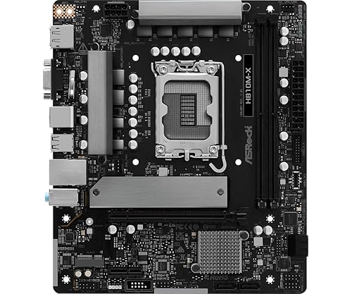 ASRock H810M-X Intel Core Ultra (Series 2) LGA1851 DDR5 up to 6400MHz M.2 Key E for WiFi 128GB SATA3 6.0 Gb/s Micro ATX Motherboard PCIe 4.0 H810 2.5G LAN USB3.2