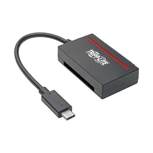 Tripp Lite USB 3.1 to Cfast 2.0 Card Reader & SATA III Hard Drive Reader, Cfast Reader, SATA Reader/SSD Reader, USB C & Thunderbolt 3, 5Gbps, Black, 3 Year Warranty (U438-CF-SATA-5G) USB-C