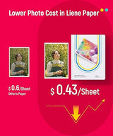 Liene Photo Printer Paper & Cartridge, 2 Ink Cartridge Refill & 80 Sheets Photo Papers, 4x6, Dye Sublimation, Water & Oxidation-Proof, Compatible w Printer, for Display, Framing, Scrapbook Liene Photo Paper 80sheets + 2 cartridges