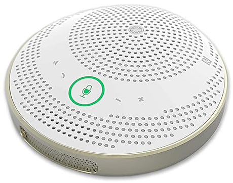 YAMAHA YVC-200 Portable USB & Bluetooth Speakerphone, Hold Meetings Anywhere, Noise Reducing Conference Phone with 10-Hour Rechargeable Battery Life White