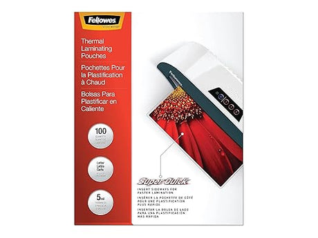 Fellowes Glossy SuperQuick Pouches - Letter, 5 mil, 100 Pack
