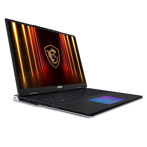 MSI Titan 18 HX AI A2XWJG-640CA 18 UHD+ 120Hz Mini LED Gaming Laptop, Intel® Core™ Ultra 9-285HX, RTX 5090, 64GB DDR5 Memory, 2TB Gen5+ 2TB Gen4*2 NVMe SSD, Cherry Mechanical RGB KB, Win 11 Pro