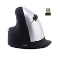 R-Go HE Vertical Ergonomic Mouse Wireless, Large Left Hand, 1750 DPI, 5 Buttons, Prevents Tennis Elbow/Mouse Arm RSI- Compatible Windows/Mac, Black/Silver