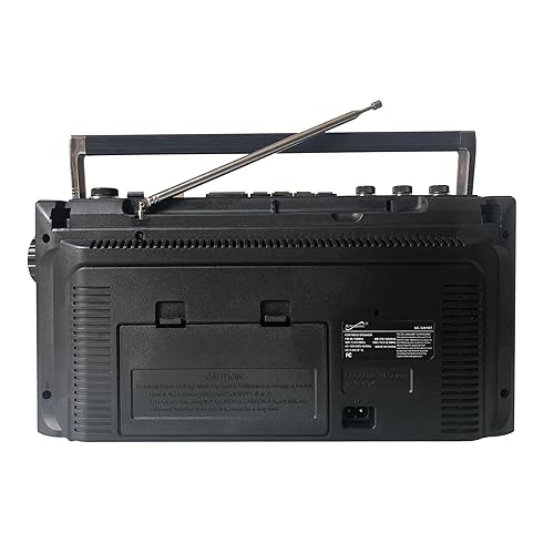 Supersonic Retro 4 Band Radio & Cassette Player with Bluetooth, Boomboxes - Black (SC-3201BTBLACK)