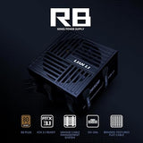 Lian Li RB750 80 Plus Bronze Non Modular - Low-Noise ATX 750 Watt Power Supply w/ 12+4Pin Connector - ATX 3.1 & PCIe 5.1 Compliant - Cable Management - 135mm Larger Fan - Active PFC - Black (RB0750B) 750W